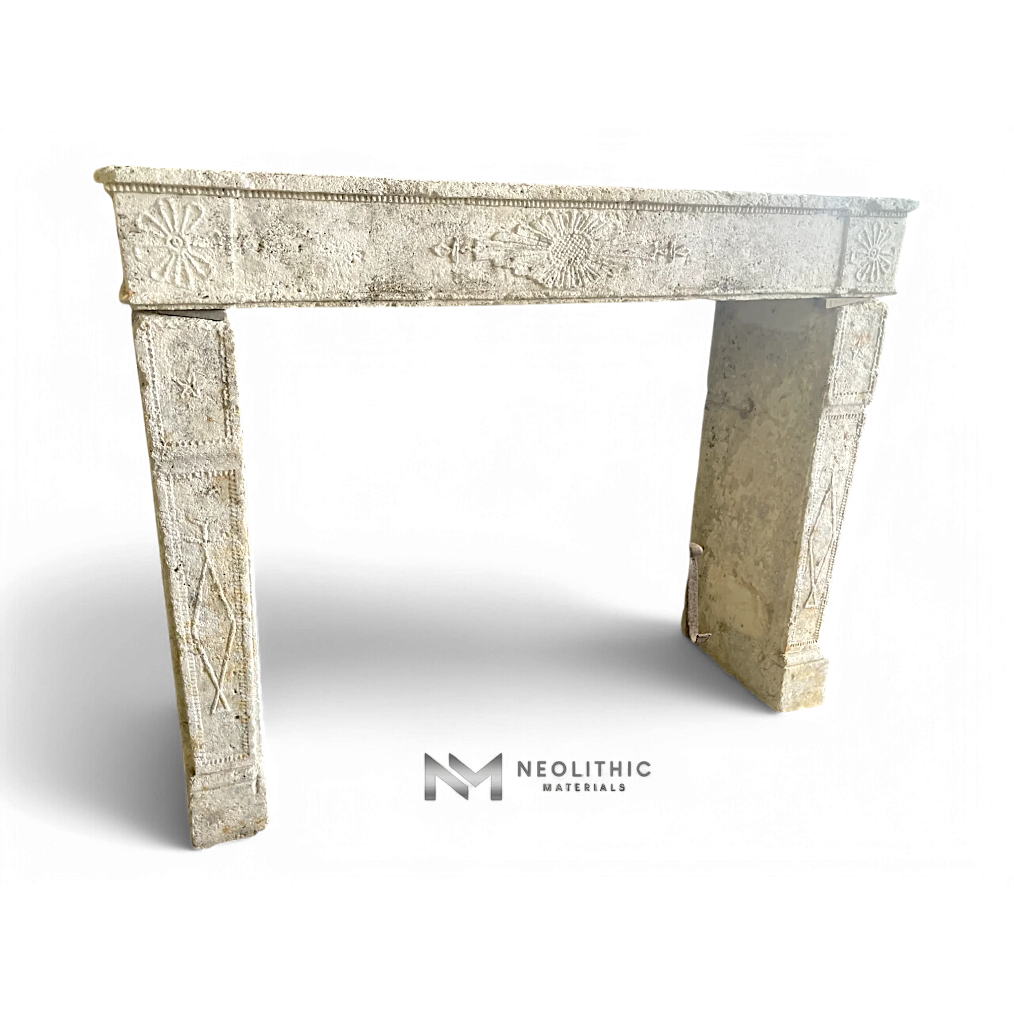 Antique Limestone Fireplace Mantel
